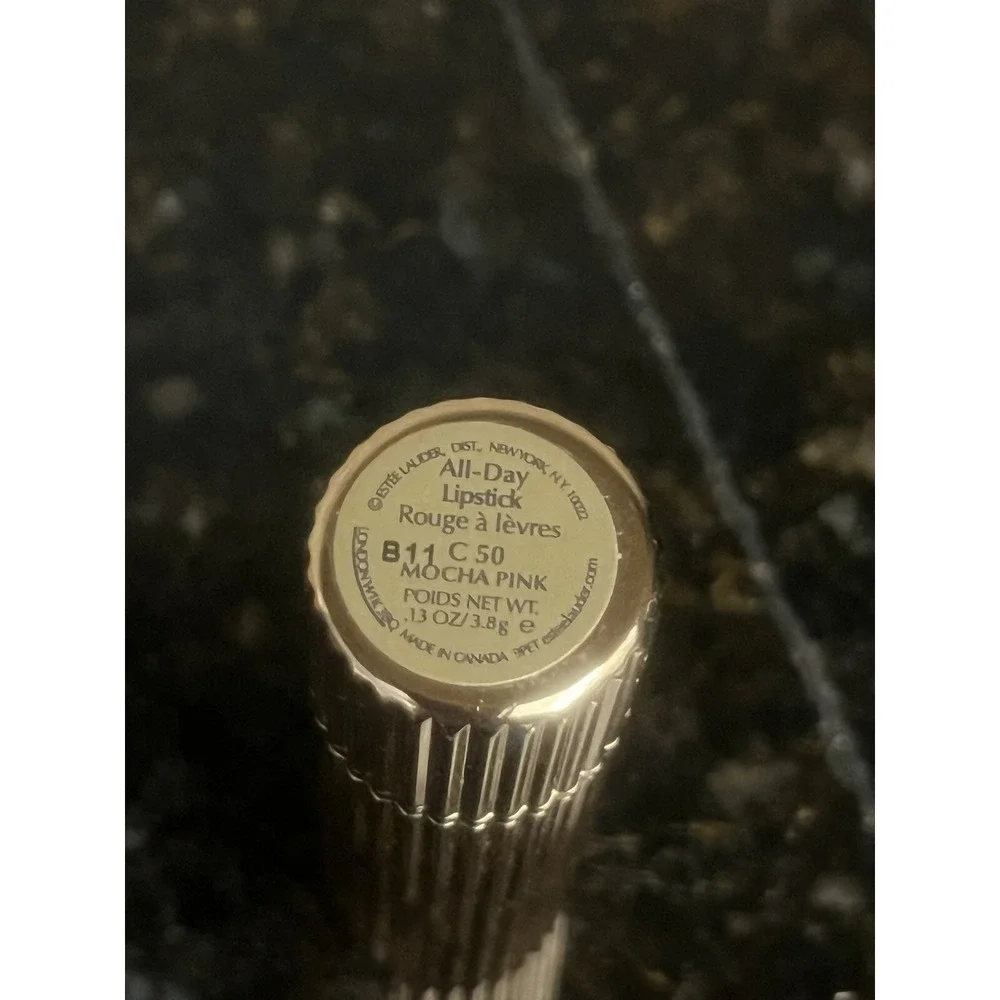 Estee Lauder Mocha Pink All Day Long Lipstick ADL #50 Gold Case HTF New‎ in Box